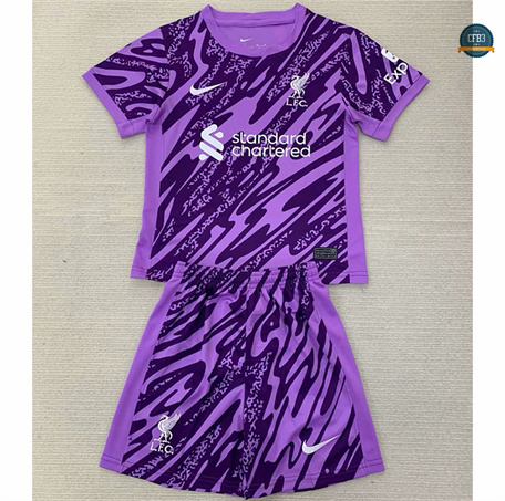 Diseño Camiseta futbol Liverpool Niño Equipación Portero Violeta 2024/2025