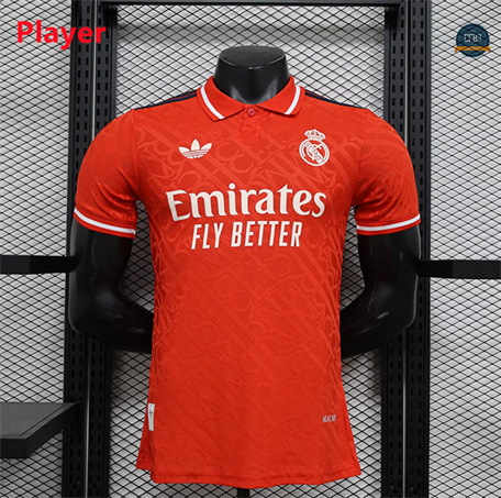 Diseño Camiseta futbol Real Madrid Player Equipación Edición especial Rojo 2024/2025