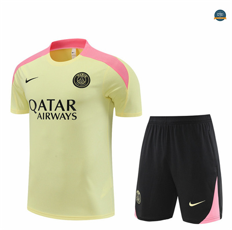 Diseñar Camiseta entrenamiento Paris Paris Saint Germain + Pantalón Corto amarillo claro 2024/2025