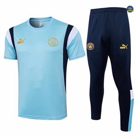 Diseñar Camiseta entrenamiento Manchester City + Pantalones azul claro 2024/2025