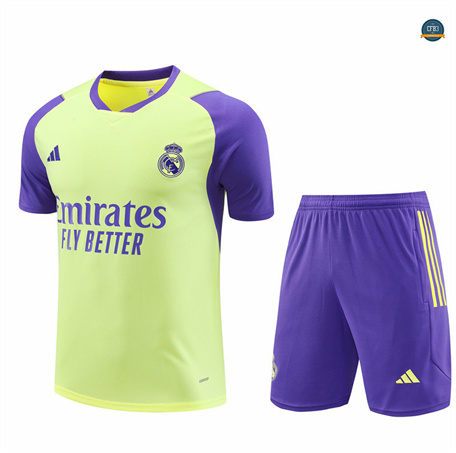Venta Camiseta entrenamiento Real Madrid Enfant + Pantalón Corto amarillo claro 2024/2025