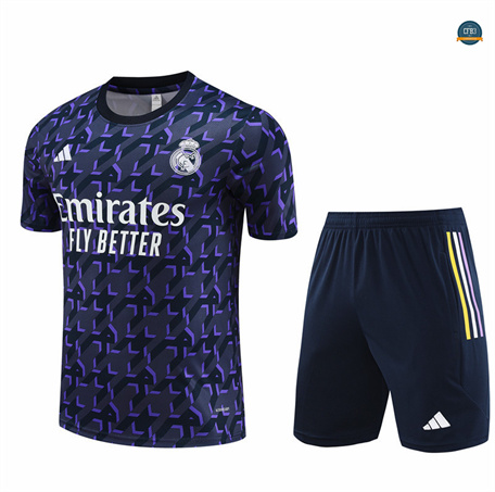 Outlet Camiseta entrenamiento Real Madrid Enfant + Pantalón Corto azul real 2024/2025