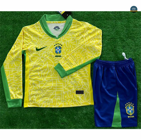 Venta Camiseta futbol Brasil Niño 1ª Equipación Manga Larga 2024/2025