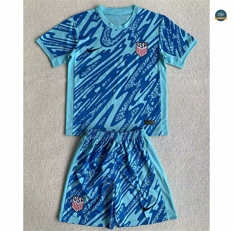 Diseñar Camiseta futbol Estados Unidos Niño Equipación portero azul 2024/2025