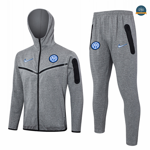 Nuevas Chaqueta Chándal Fútbol Inter Milan Equipación Sombrero gris 2024/2025