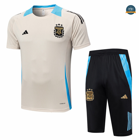 Diseño Camiseta entrenamiento Argentina + Pantalón de color crema 2024/2025