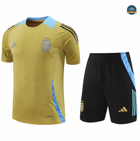 Nuevas Camiseta entrenamiento Argentina + Pantalón amarillo 2024/2025