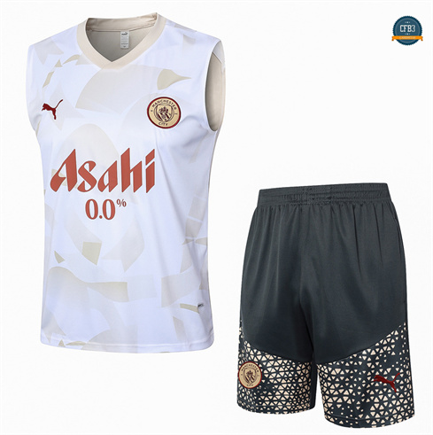 Hacer Camiseta entrenamiento sin mangas Manchester City de color crema 2024/2025