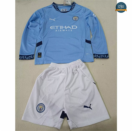 Crear Camiseta Manchester City Niño Primera Equipación Manga Larga 2024/2025