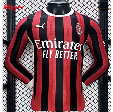 Diseño Camiseta AC Milan Player Equipación Manga Larga 2024/2025