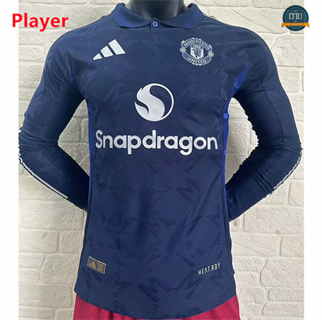 Hacer Camiseta Manchester United Player Segunda Equipación Manga Larga 2024/2025