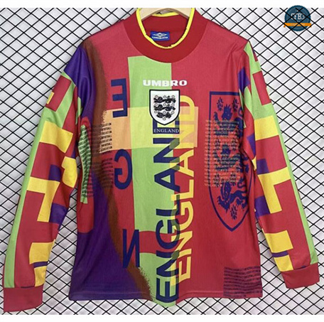 Buscar Camiseta 1996 Inglaterra Maillot Portero Manga Larga Rojo Equipación