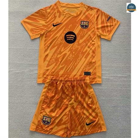 Cfb3 Camiseta futbol Barcelona Niños Equipación Portero Naranja 2024/2025