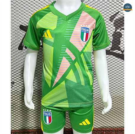 Cfb3 Camiseta futbol Italia Niños Equipación Portero Verde 2024/2025