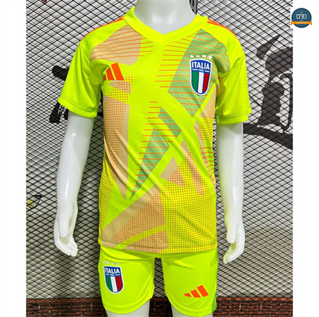 Cfb3 Camiseta futbol Italia Niños Equipación Portero Amarillo 2024/2025