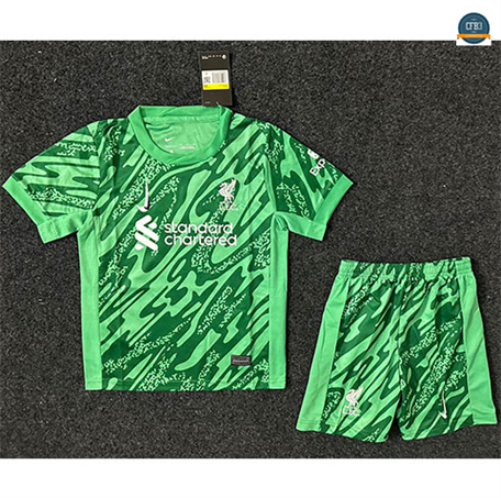 Cfb3 Camiseta futbol Liverpool Niños Equipación Portero Verde 2024/2025