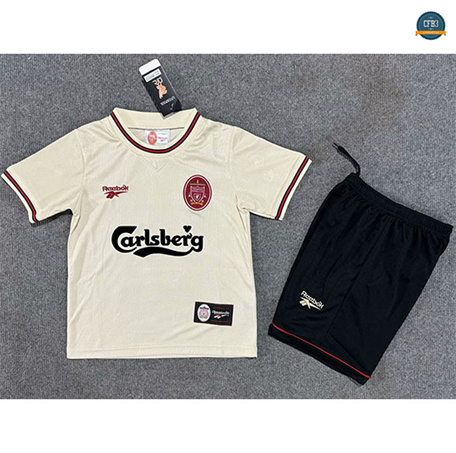 Cfb3 Camiseta futbol Retro 1996-97 Liverpool Niños 2ª Equipación