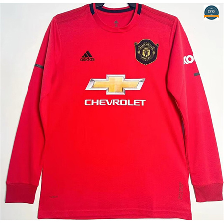 Cfb3 Camiseta futbol Retro 2019-20 Manchester United 1ª Equipación Manga Larga