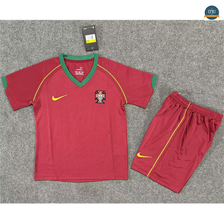 Cfb3 Camiseta futbol Retro 2006 Portugal Niños 1ª Equipación